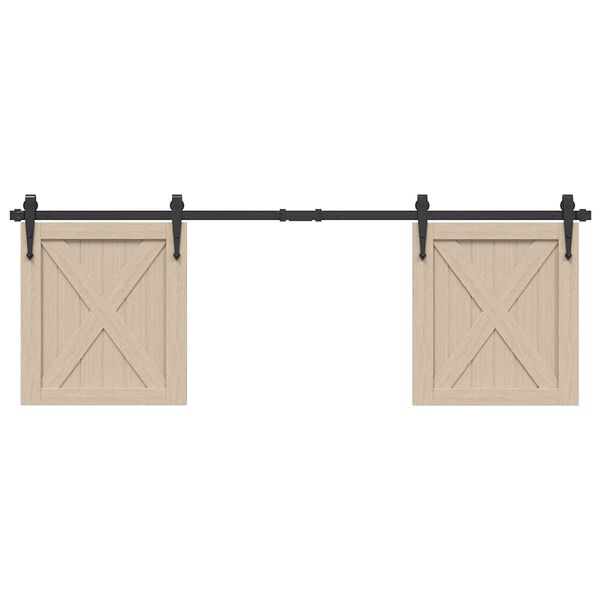 vidaXL Kit de puerta corredera de armario acero carbono 152 cm