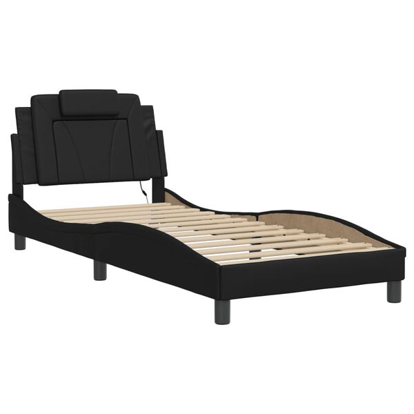 vidaXL Estructura de cama Viana con LED sin colch&oacute;n negro 90x190 cm