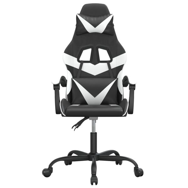 vidaXL Silla gaming cuero sintético negro y blanco