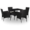 vidaXL Juego de muebles 5 pcs Negro
