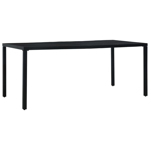 vidaXL Mesa de jard&iacute;n de acero negro 180x83x72 cm