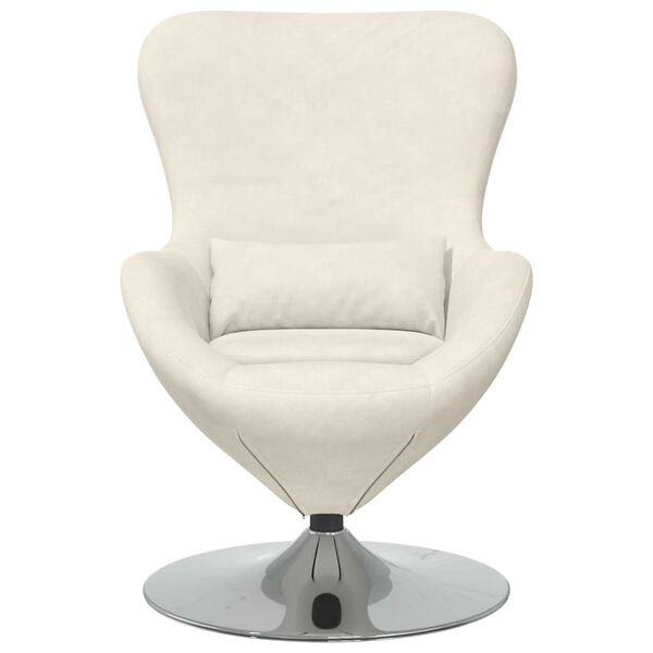 vidaXL Sill&oacute;n huevo Crema Terciopelo