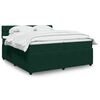vidaXL Cama box spring con colch&oacute;n terciopelo verde oscuro 200x200 cm