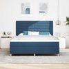 vidaXL Cama Box Spring LED con colch&oacute;n Azul 180 x 200 cm tela