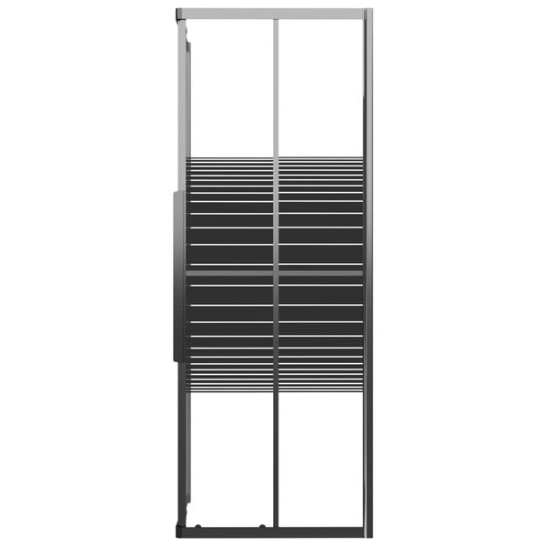 vidaXL Cabina de ducha a rayas ESG negra 80x80x180 cm