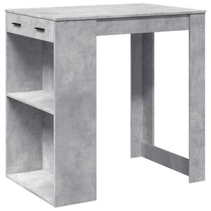 vidaXL Mesa alta de bar madera ingenier&iacute;a gris hormig&oacute;n 102x70x103,5cm