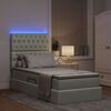 vidaXL Cama con almacenamiento y LED Gris Claro 90 x 200 cm Terciopelo