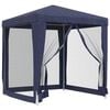 vidaXL Carpa para fiestas con 4 paredes de malla HDPE azul 2x2 m