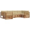 vidaXL Conjunto de sof&aacute;s de exterior 6 uds. Natural y Beige