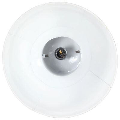 vidaXL Lámpara colgante industrial redonda mango 25 W blanco 32 cm E27