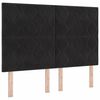 vidaXL Cama tipo Box Spring con colch&oacute;n Negro 200 x 140 cm Poli&eacute;ster