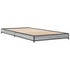 vidaXL Estructura cama madera ingeniería metal gris Sonoma 90x190 cm