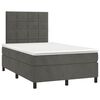 vidaXL Cama box spring colch&oacute;n y LED terciopelo gris oscuro 120x190 cm