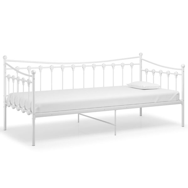 vidaXL Estructura de sof&aacute; cama sin colch&oacute;n metal blanco 90x200 cm