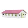 Kids Globe Establo de caballos con 9 boxes 1:32 rosa 610188