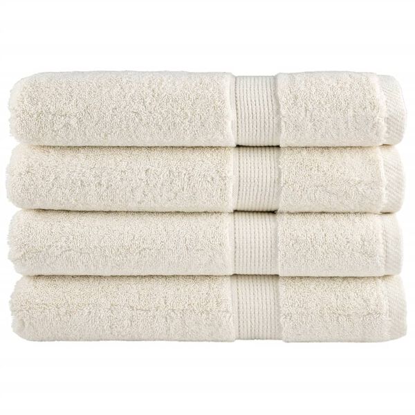 vidaXL Toallas de sauna SOLUND 4 unidades crema 80x200 cm 600 gsm