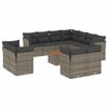 vidaXL Set de sof&aacute;s de jard&iacute;n 12 pzas con cojines rat&aacute;n sint&eacute;tico gris