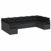 vidaXL Conjunto de sof&aacute;s de jard&iacute;n 10 uds. Negro rat&aacute;n sint&eacute;tico