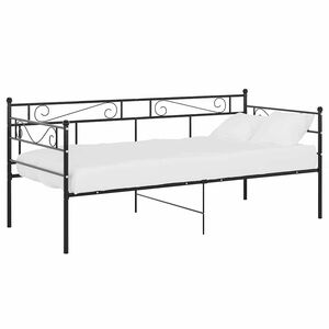 vidaXL Estructura de sof&aacute; cama sin colch&oacute;n metal negro 90x200 cm