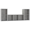 vidaXL Muebles de sal&oacute;n 3 piezas madera de ingenier&iacute;a gris hormig&oacute;n