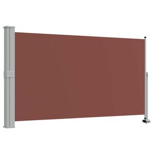 vidaXL Toldo lateral retr&aacute;ctil para patio marr&oacute;n 140x300 cm