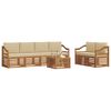 vidaXL Conjunto de sof&aacute;s de exterior con coj&iacute;n 7 pcs Natural y Beige