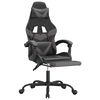 vidaXL Silla gaming giratoria y reposapi&eacute;s cuero sint&eacute;tico negro gris