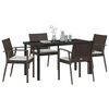 vidaXL Conjunto de Comedor de Jard&iacute;n 5 pcs Marr&oacute;n y Negro