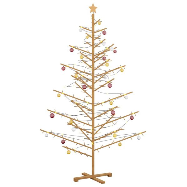 vidaXL &Aacute;rbol de Navidad de madera Marr&oacute;n 210 cm Madera maciza de pino