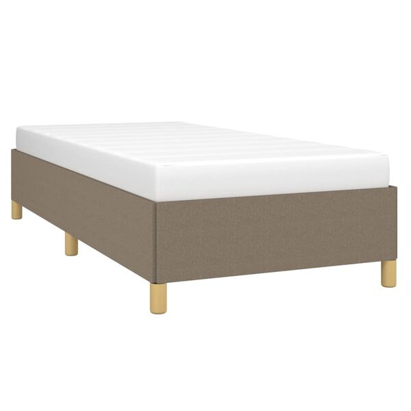 vidaXL Estructura de cama sin colch&oacute;n tela gris taupe 100x200 cm