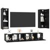 vidaXL Conjunto de mueble de TV 5 pcs Roble Negro Madera de ingenier&iacute;a