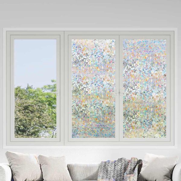 vidaXL L&aacute;minas de ventana esmerilada 3 uds PVC estampado arco iris 3D