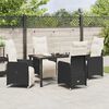 vidaXL Conjunto de Comedor de Jard&iacute;n con coj&iacute;n 5 pcs Negro Polirat&aacute;n