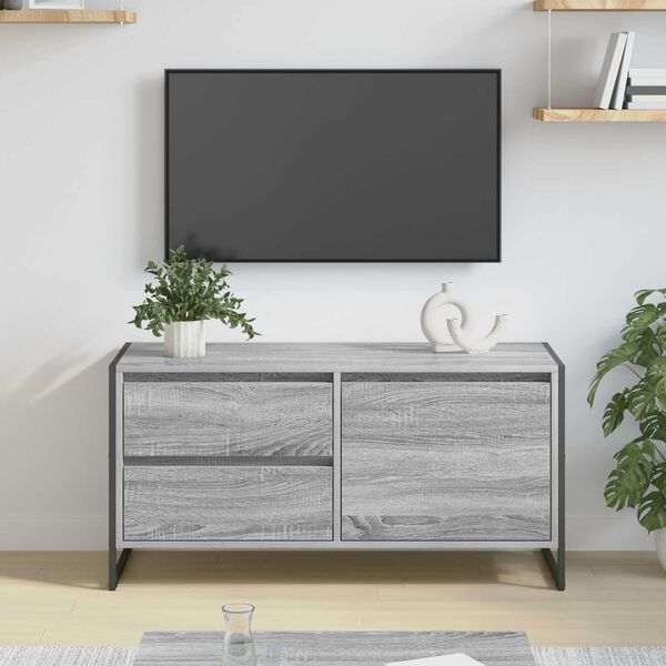 vidaXL Gabinete de TV con caj&oacute;n Gris Sonoma 100 x 36 x 49.5 cm