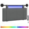 vidaXL Cabecero colgante Con luz LED Gris oscuro Tela