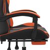 vidaXL Silla gaming con reposapi&eacute;s cuero sint&eacute;tico negro naranja