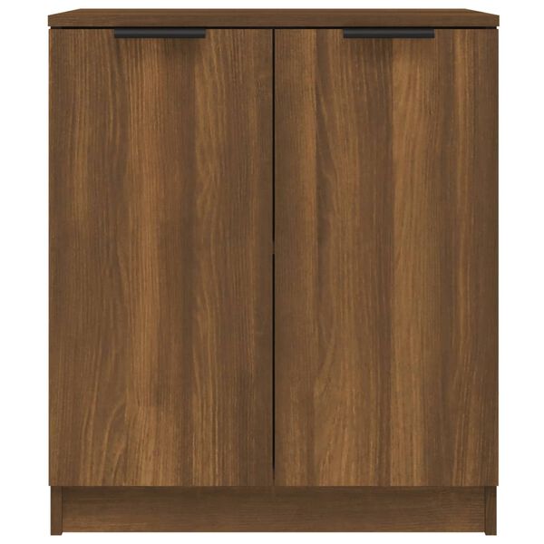 vidaXL Aparadores 2 uds madera contrachapada roble marr&oacute;n 60x30x70 cm