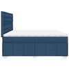 vidaXL Cama box spring con colch&oacute;n tela azul 200x200 cm
