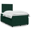 vidaXL Cama box spring con colch&oacute;n terciopelo verde oscuro 120x190 cm