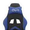 vidaXL Silla gaming giratoria y reposapi&eacute;s cuero sint&eacute;tico negro azul
