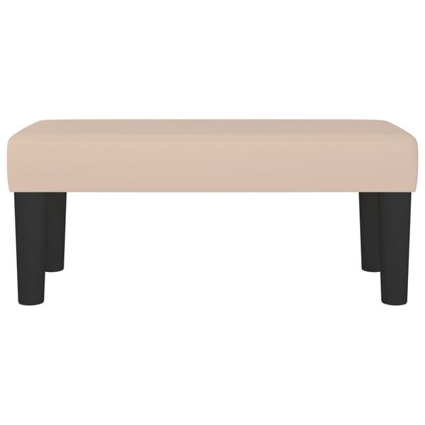 vidaXL Banco de cuero sintético color capuchino 70x30x30 cm