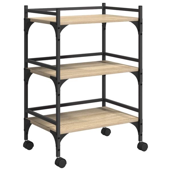 vidaXL Carro de Cocina Roble Sonoma 50 x 35 x 75,5 cm