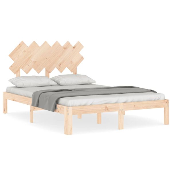 vidaXL Estructura de cama sin colch&oacute;n madera de pino maciza 120x200 cm