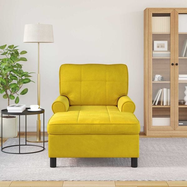 vidaXL Sill&oacute;n reclinable Amarillo 91 x 157 x 91 cm Terciopelo