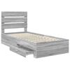 vidaXL Estructura de cama con caj&oacute;n Gris Sonoma y Plata 75 x 190 cm