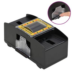 vidaXL Barajador de cartas autom&aacute;tico negro 2 barajas