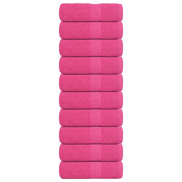 vidaXL Toallas de invitados FROGN 10 uds rosa 30x50 cm 360 g/m&sup2;