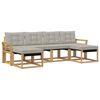 vidaXL Conjunto de sof&aacute;s de exterior 6 uds. Blanco y Gris Claro