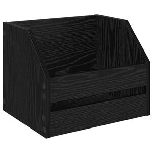vidaXL Caja para &aacute;lbumes de vinilo Roble Negro 38 x 30 x 29 cm