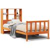 vidaXL Cama con estanter&iacute;a sin colch&oacute;n madera maciza marr&oacute;n 75x190 cm
